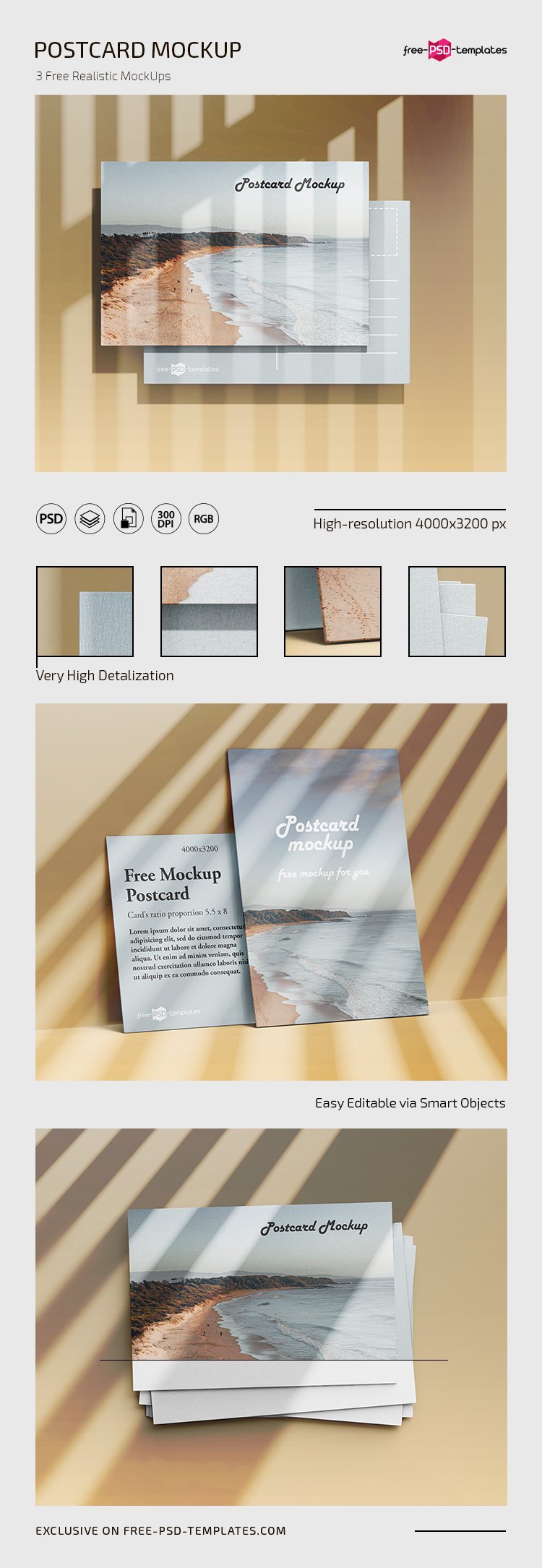 Postcard Mockup Psd