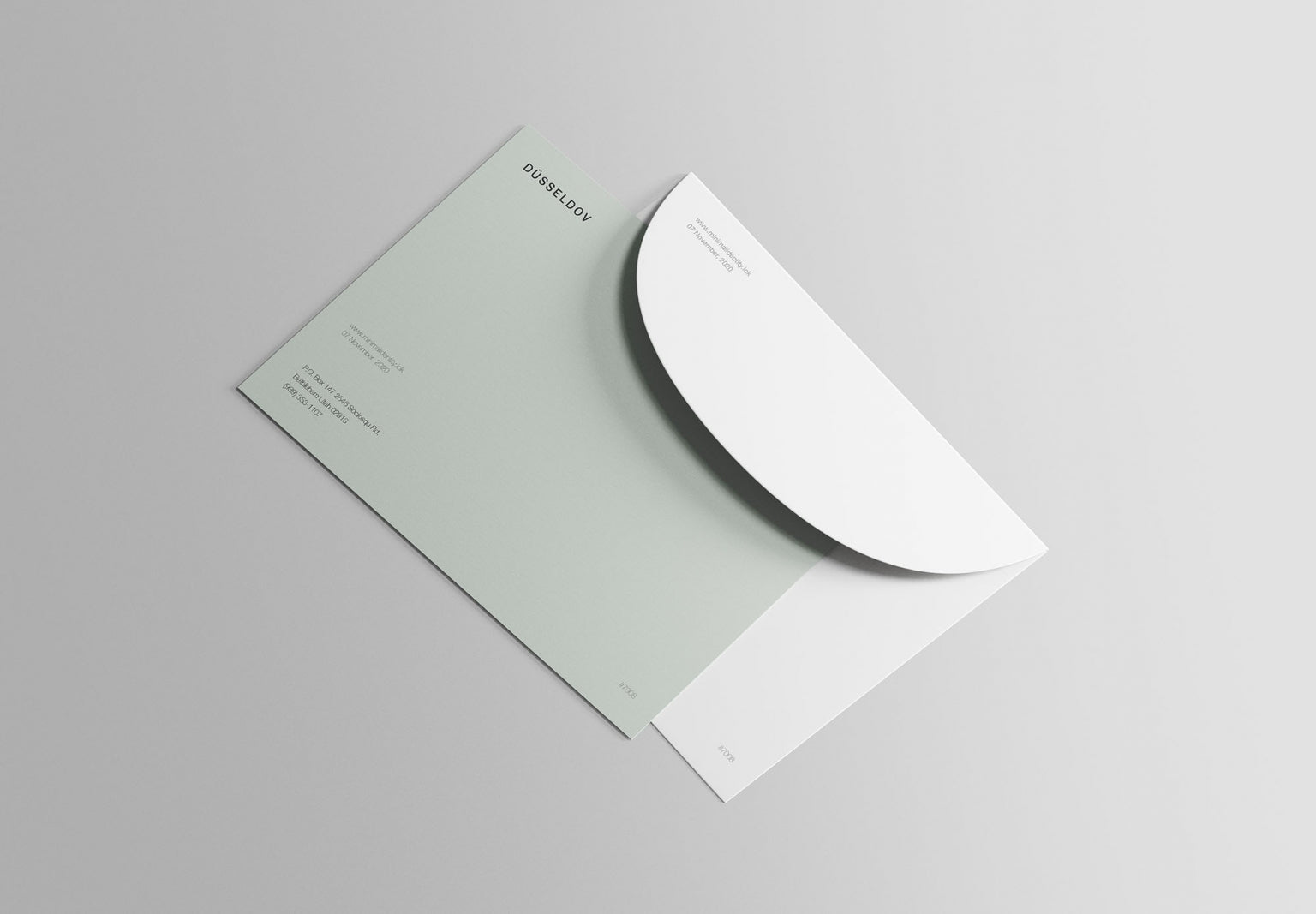 Postcard With Envelope Mockup