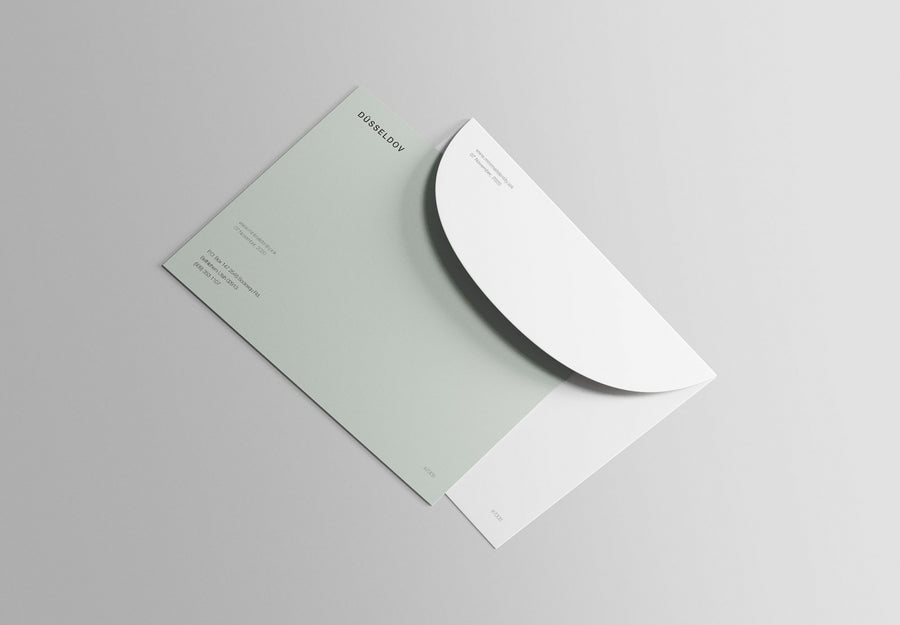 Postcard With Envelope Mockup