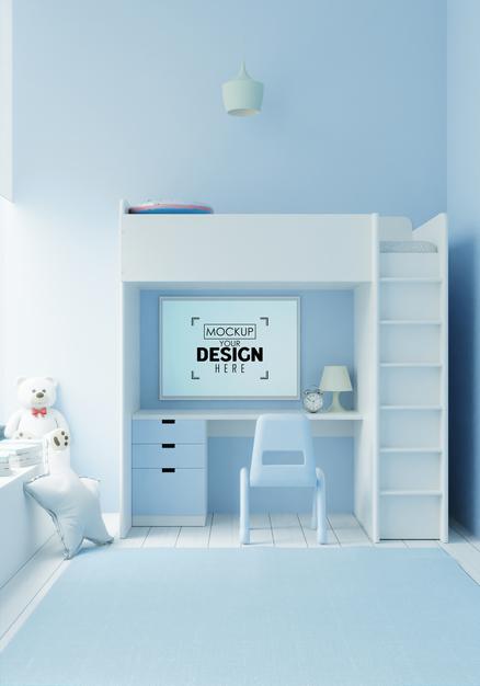 Poster Frame In Children'S Bedroom Mockup Psd