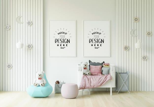 Poster Frame In Children'S Bedroom Mockup Psd