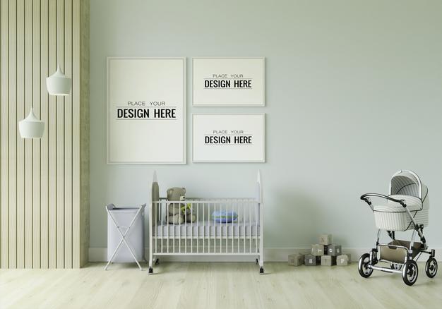 Poster Frame In Children'S Bedroom Mockup Psd