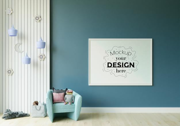 Poster Frame In Children'S Bedroom Mockup Psd