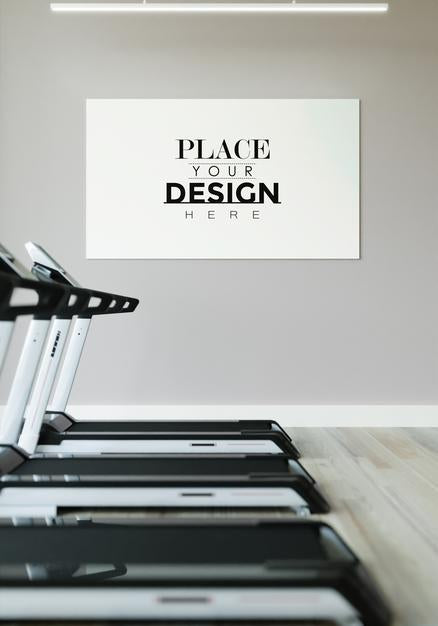 Poster Frame In Fitness Gym Mockup Psd