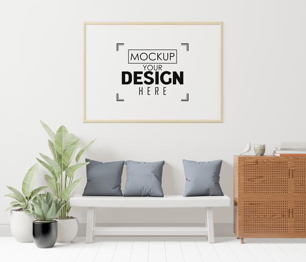 Poster Frame In Hall Mockup Psd