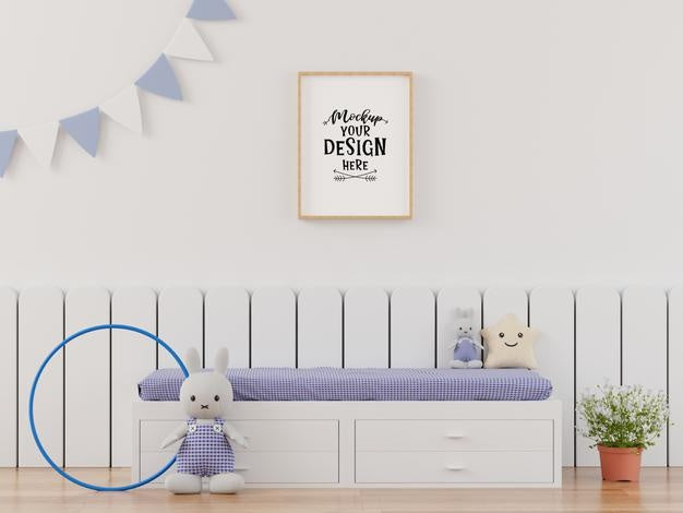Poster Frame In Kids Room Psd Mockup Psd