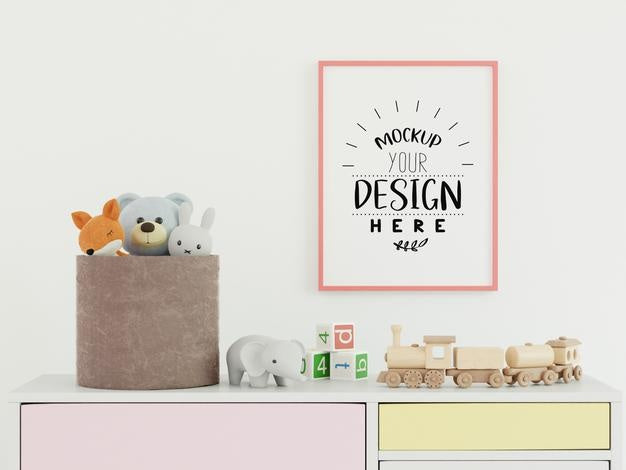 Poster Frame In Kids Room Psd Mockup Psd