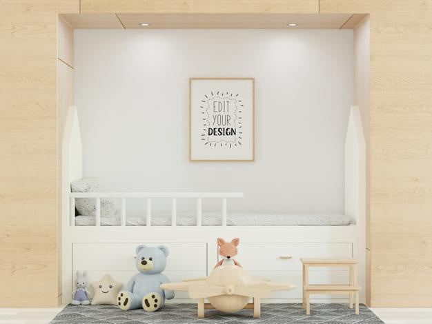 Poster Frame In Kids Room Psd Mockup Psd