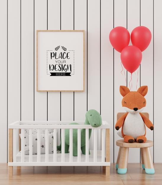 Poster Frame In Kids Room Psd Mockup Psd