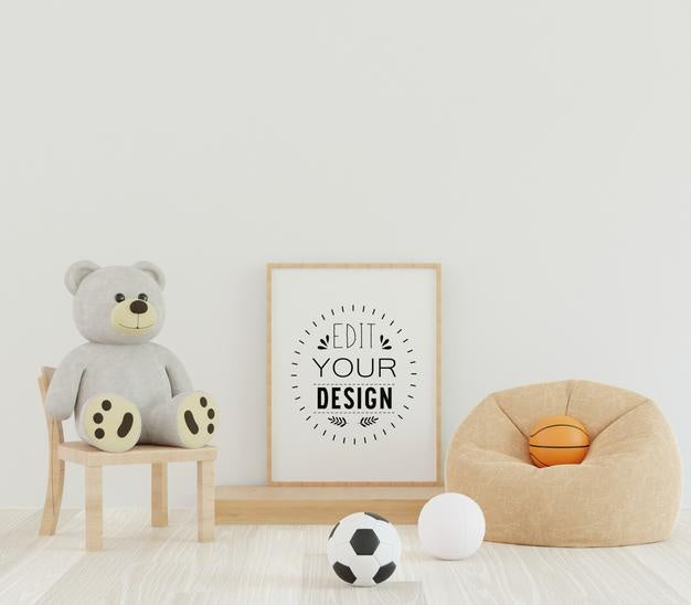 Poster Frame In Kids Room Psd Mockup Psd