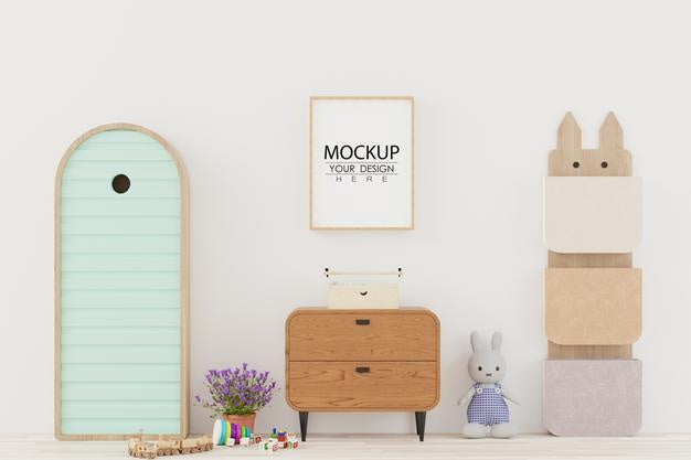 Poster Frame In Kids Room Psd Mockup Psd