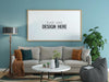 Poster Frame In Living Room Mock Up Psd