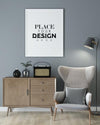 Poster Frame In Living Room Mock Up Psd