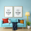 Poster Frame In Living Room Mock Up Psd