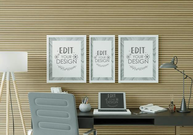 Poster Frame In Living Room Mockup Psd