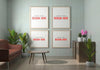 Poster Frame In Living Room Mockup Psd