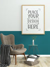 Poster Frame In Living Room Mockup Psd