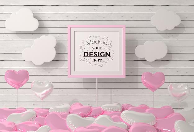 Poster Frame In Living Room Mockup Psd