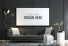 Poster Frame In Living Room Mockup Psd