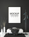 Poster Frame In Living Room Mockup Psd