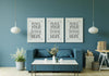 Poster Frame In Living Room Mockup Psd