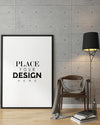 Poster Frame In Living Room Mockup Psd