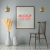 Poster Frame In Living Room Mockup Psd