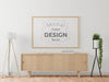 Poster Frame In Living Room Mockup Psd