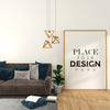 Poster Frame In Living Room Mockup Psd