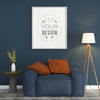 Poster Frame In Living Room Mockup Psd