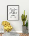 Poster Frame In Living Room Mockup Psd