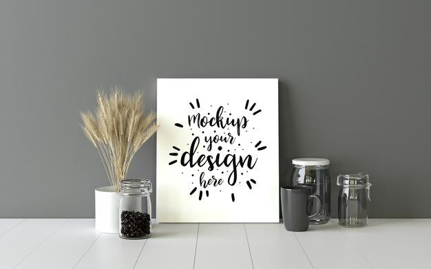 Poster Frame In Living Room Mockup Psd