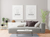 Poster Frame In Living Room Mockup Psd