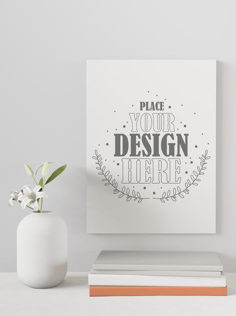 Poster Frame In Living Room Mockup Psd