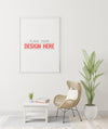 Poster Frame In Living Room Mockup Psd