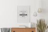 Poster Frame In Living Room Mockup Psd