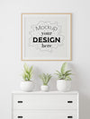 Poster Frame In Living Room Mockup Psd