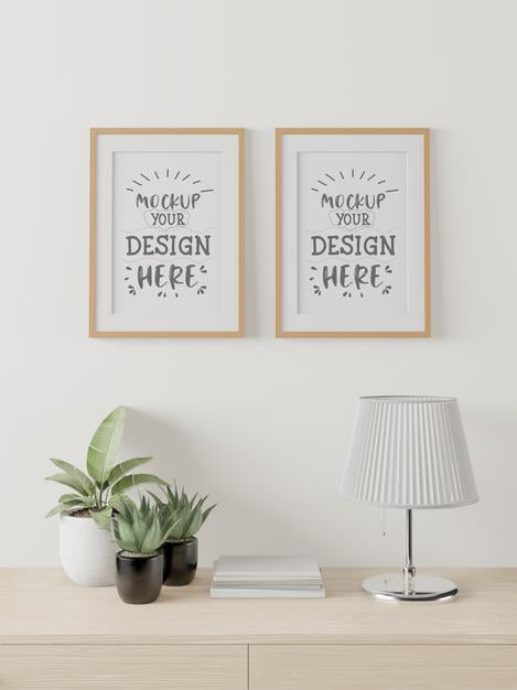 Poster Frame In Living Room Mockup Psd