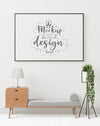 Poster Frame In Living Room Mockup Psd