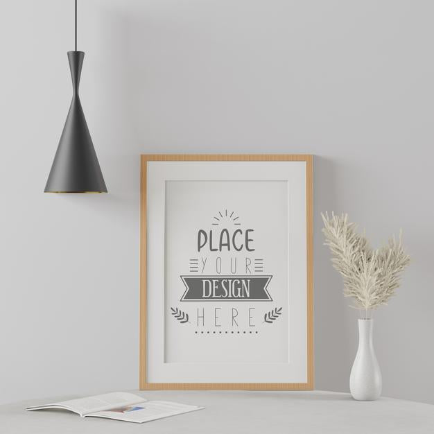 Poster Frame In Living Room Mockup Psd