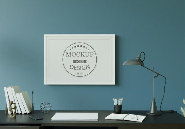 Poster Frame In Living Room Mockup Psd