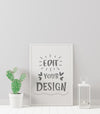 Poster Frame In Living Room Mockup Psd