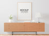 Poster Frame In Living Room Mockup Psd