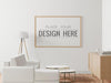 Poster Frame In Living Room Mockup Psd