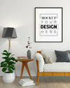 Poster Frame In Living Room Mockup Psd