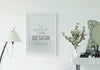 Poster Frame In Living Room Mockup Psd