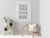 Poster Frame In Living Room Mockup Psd