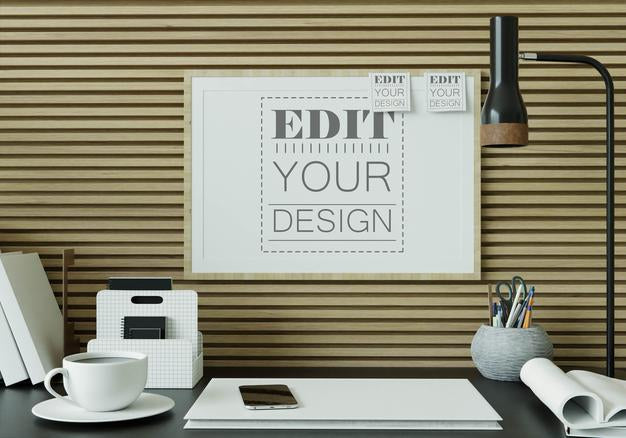 Poster Frame In Living Room Mockup Psd