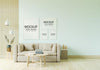 Poster Frame In Living Room Mockup Psd