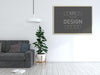 Poster Frame In Living Room Mockup Psd